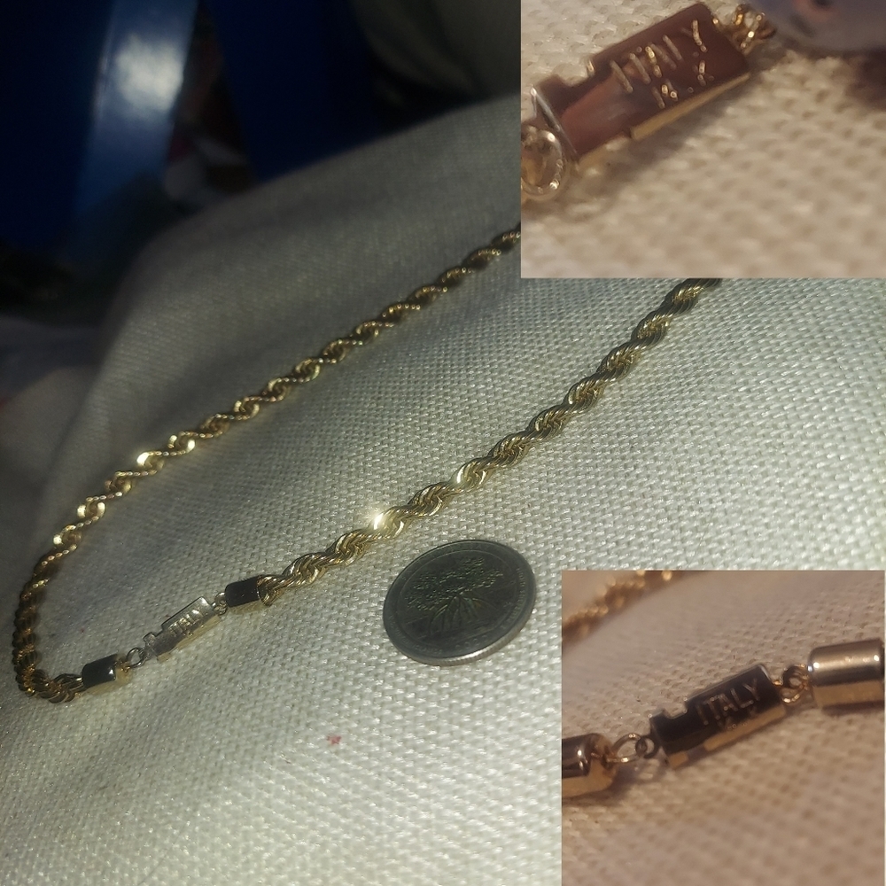 - Italian gold ~20 rope chain necklace in solid 14 k gold